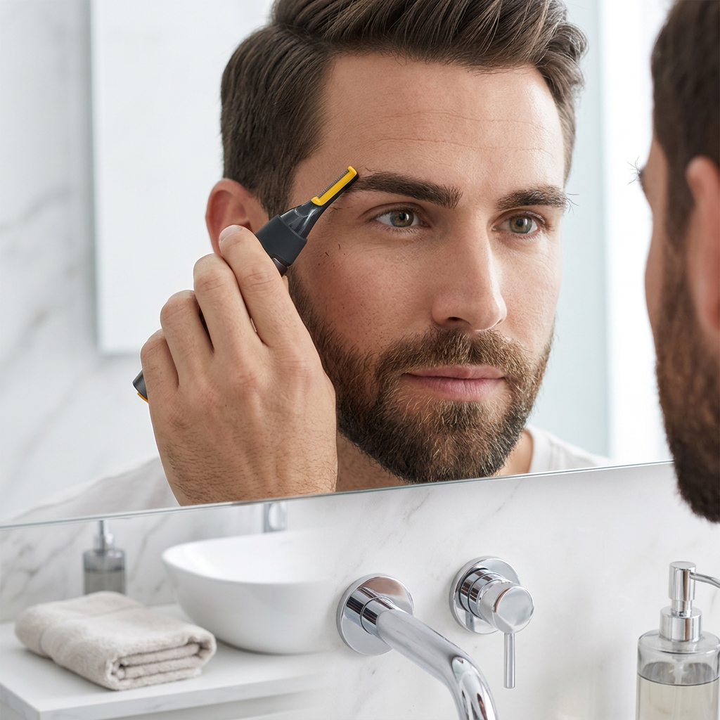 Precisietrimmer voor Baard, Neus en Wenkbrauwen – Draadloze Detailtrimmer met LED-Verlichting & Ergonomische Grip
