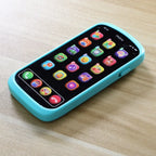 Kinder-Touchscreen Speelgoedtelefoon - Educatieve Leersmartphone met Licht & Muziek, Leerzame Spelletjes voor Peuters & Kleuters Blauw