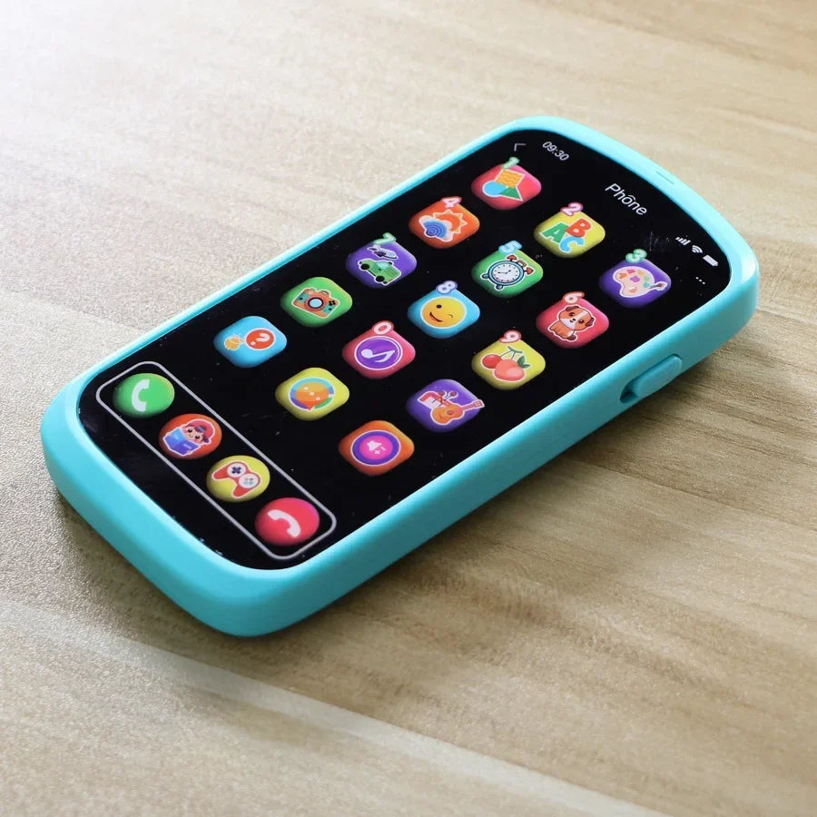 Kinder-Touchscreen Speelgoedtelefoon - Educatieve Leersmartphone met Licht & Muziek, Leerzame Spelletjes voor Peuters & Kleuters Blauw