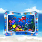Opblaasbare Baby Buikligging-Watermat - Sensorische Speelmat & Educatief Tummy Time Speelgoed met Drijvende Zeediertjes voor Baby's 9