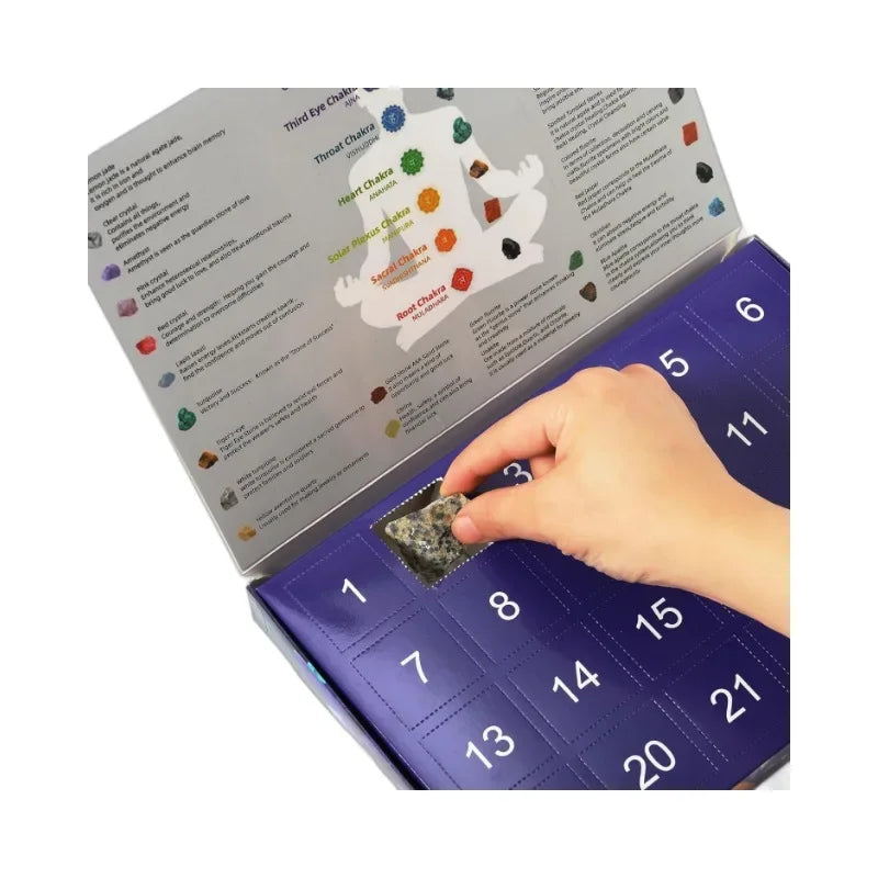 Edelstenen Adventskalender voor Kinderen – Kristallen Adventskalender met 24 Natuurlijke Edelstenen, Leerzaam Kerstcadeau – GemSpark