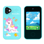 Kinder-smartphonespeelgoed met dubbele camera - 1080P HD-video & MP3-muziekspeler met spelletjes Pony Blauw