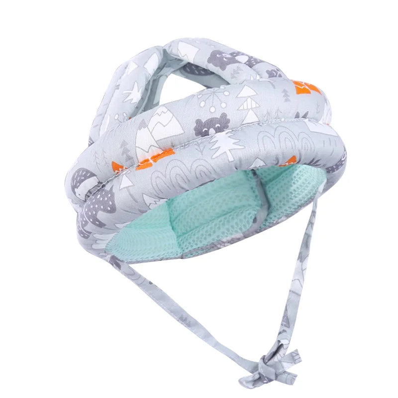 Babyveiligheidshelm voor kruipen & lopen - Ademende mesh hoofdbeschermkap Grijs 6M-2Y