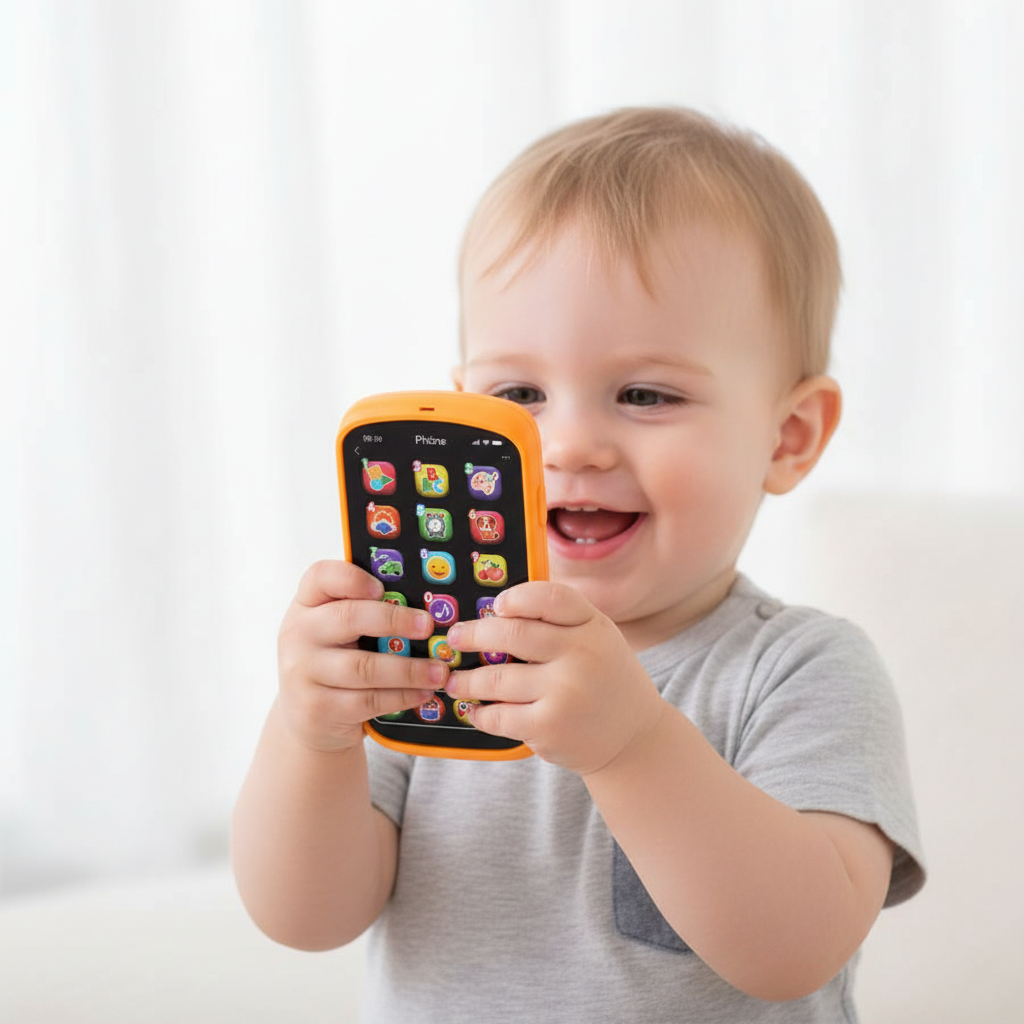 Kinder-Touchscreen Speelgoedtelefoon - Educatieve Leersmartphone met Licht & Muziek, Leerzame Spelletjes voor Peuters & Kleuters