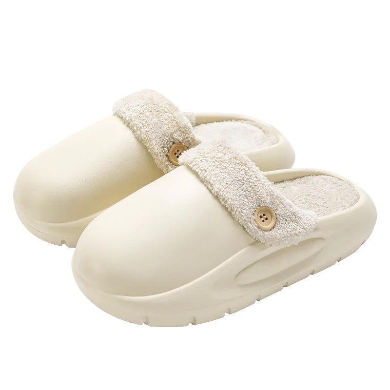 Zahara | Waterdichte Winter Pluche Pantoffels voor Dames & Heren - Warme Thermo-Huisschoenen met Afneembare Fleecevoering & Antislip Rubberen Zool Beige