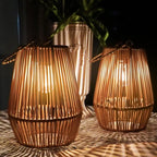 Solarlantaarn in Rotanlook – Solar Tuinlantaarn met LED & Schemersensor, Waterdicht IP65, 21 cm
