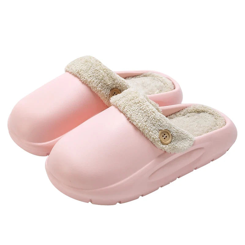 Zahara | Waterdichte Winter Pluche Pantoffels voor Dames & Heren - Warme Thermo-Huisschoenen met Afneembare Fleecevoering & Antislip Rubberen Zool Roze