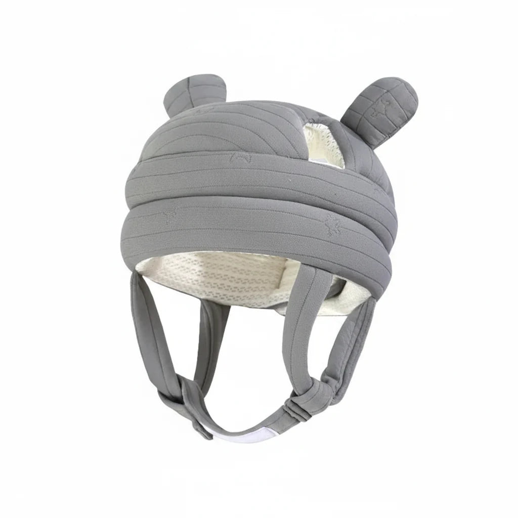 Baby 360 hoofdbeschermhelm - Ademende valbeschermkap voor lopen & kruipen Grijs