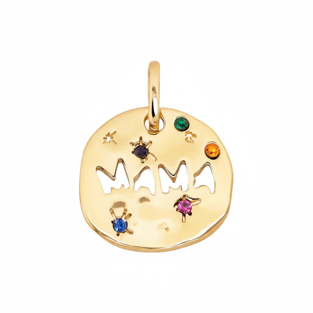 Bersh | Moederdag MAMA Ketting Cadeau - Onregelmatige Ronde Beschermhanger van Waterdicht Roestvrij Staal, Fijn Mama-Sieraad Cadeau voor Vrouwen