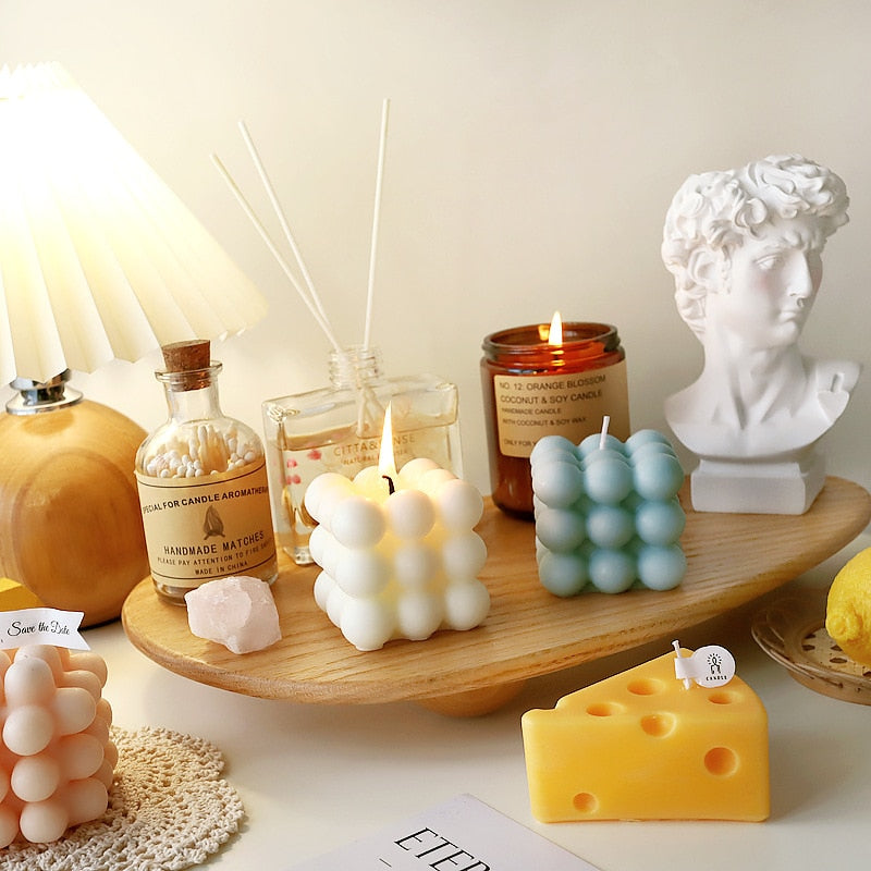 Bubble Kaars van Sojawas – Trendy Kubus Kaars & Geurkaars, 9 Kleuren, Maak je Interieur Compleet – BubbleGlow Kaars