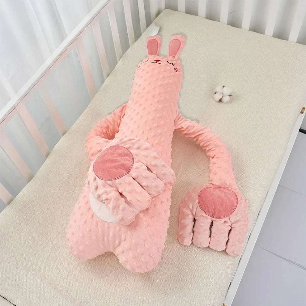 Baby kalmeringskussen met afstandsbediening - Elektrische slaappop voor pasgeborenen & ritmische klophand Roze konijn
