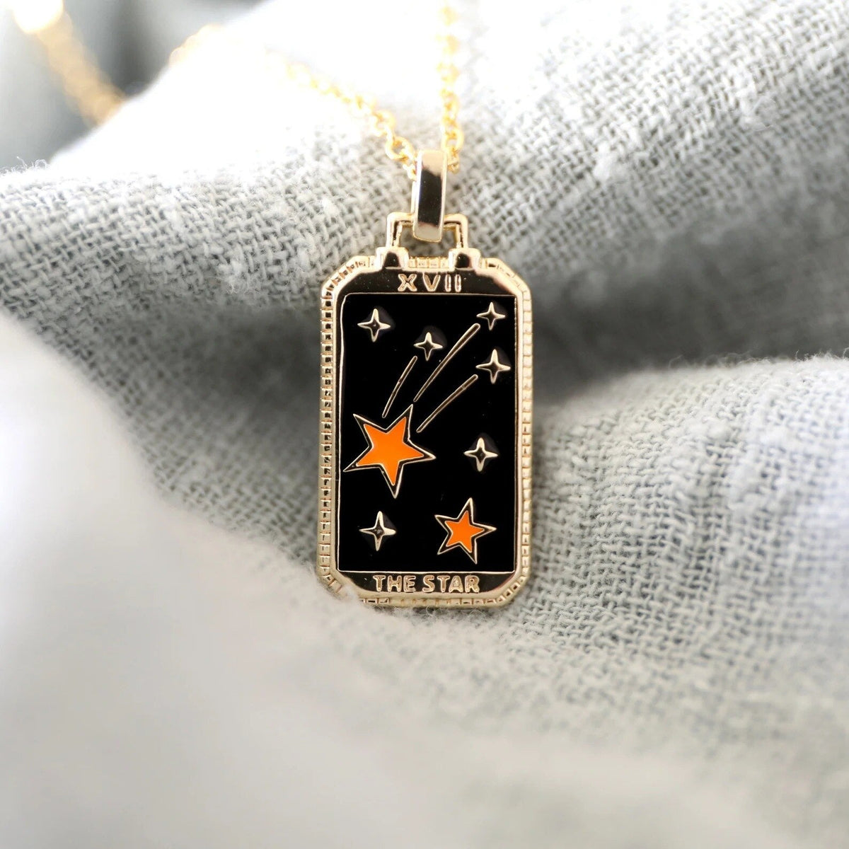 Tarotkaarten Ketting – Tarot Hanger Ketting van Roestvrij Staal, Zon, Maan, Ster & Wereld, Elk met Eigen Betekenis – Amore Ster