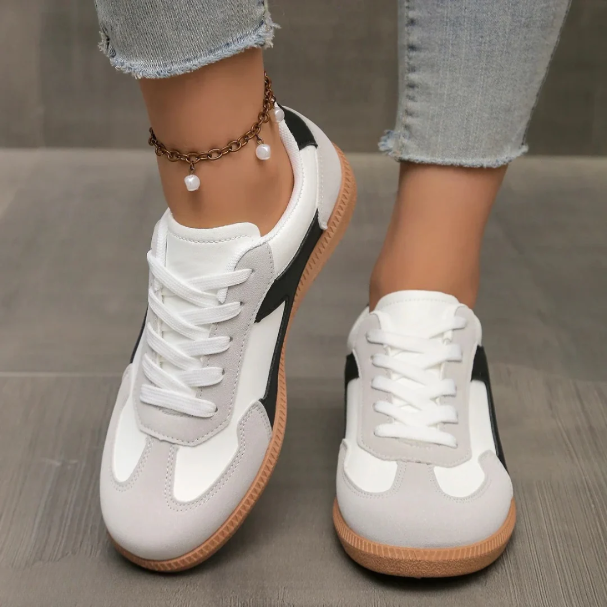 Ēden | Trendy Dames Sneakers met Low Cut Design - Lichtgewicht Lage Veterschoenen met Zachte Zool