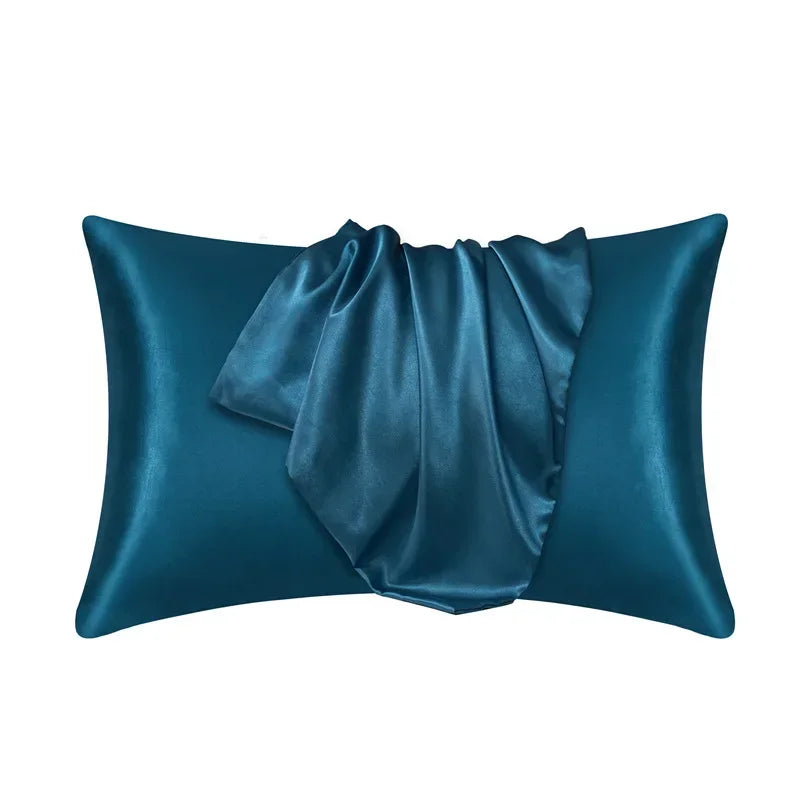 100% Mulberry Zijde Kussensloop – Zacht voor Haar & Huid Pauwblauw 50 x 75 cm
