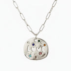 Bersh | Moederdag MAMA Ketting Cadeau - Onregelmatige Ronde Beschermhanger van Waterdicht Roestvrij Staal, Fijn Mama-Sieraad Cadeau voor Vrouwen Love - Variant 2