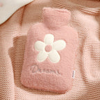 Kruik met Afneembare Zachte Hoes 1 Liter – Wasbare Pluche Warmwaterkruik, Blauw, Groen of Roze Roze
