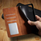 Magnetische Lederen Telefoonhoes voor Samsung – Stijlvolle Bescherming met Flip-Cover en Kaarthouder