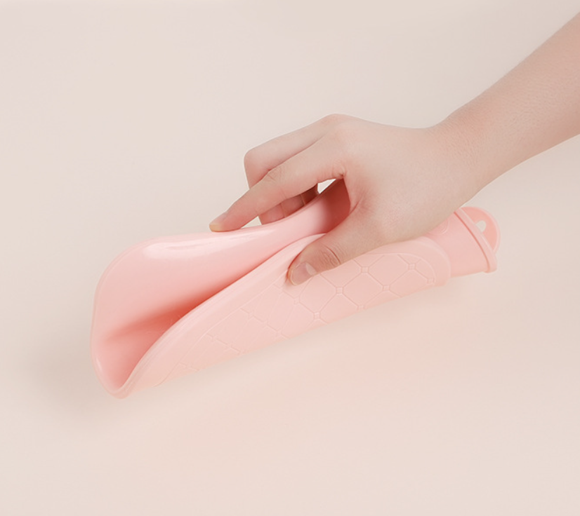 Kruik met Afneembare Zachte Hoes 1 Liter – Wasbare Pluche Warmwaterkruik, Blauw, Groen of Roze
