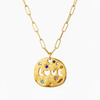 Bersh | Moederdag MAMA Ketting Cadeau - Onregelmatige Ronde Beschermhanger van Waterdicht Roestvrij Staal, Fijn Mama-Sieraad Cadeau voor Vrouwen Love - Variant 1