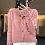Solis | Dames Gebreid Vest met Knoopsluiting - Klassieke Cardigan met V-Hals en Knopen - Warme Pullover Jas