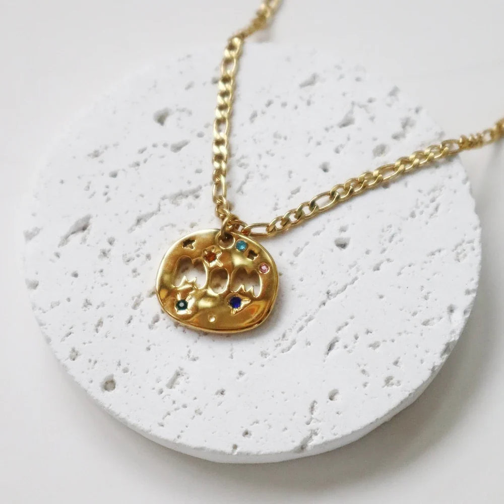 Bersh | Moederdag MAMA Ketting Cadeau - Onregelmatige Ronde Beschermhanger van Waterdicht Roestvrij Staal, Fijn Mama-Sieraad Cadeau voor Vrouwen Mom - Variant 1