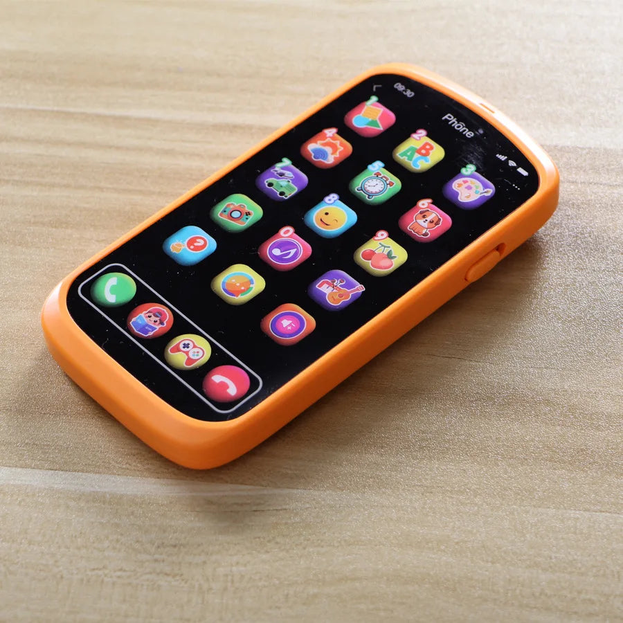 Kinder-Touchscreen Speelgoedtelefoon - Educatieve Leersmartphone met Licht & Muziek, Leerzame Spelletjes voor Peuters & Kleuters Oranje