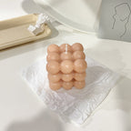 Bubble Kaars van Sojawas – Trendy Kubus Kaars & Geurkaars, 9 Kleuren, Maak je Interieur Compleet – BubbleGlow Kaars Bruin