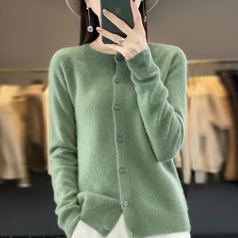 Solis | Dames Gebreid Vest met Knoopsluiting - Klassieke Cardigan met V-Hals en Knopen - Warme Pullover Jas