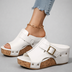 Sefira | Dames Sandalen Met Hak - Premium Leer, Comfortabel Wit