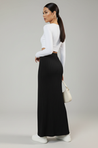 Lysandra | Maxi Rok Dames - Polyester - Geribbeld Stretch