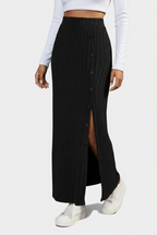 Lysandra | Maxi Rok Dames - Polyester - Geribbeld Stretch