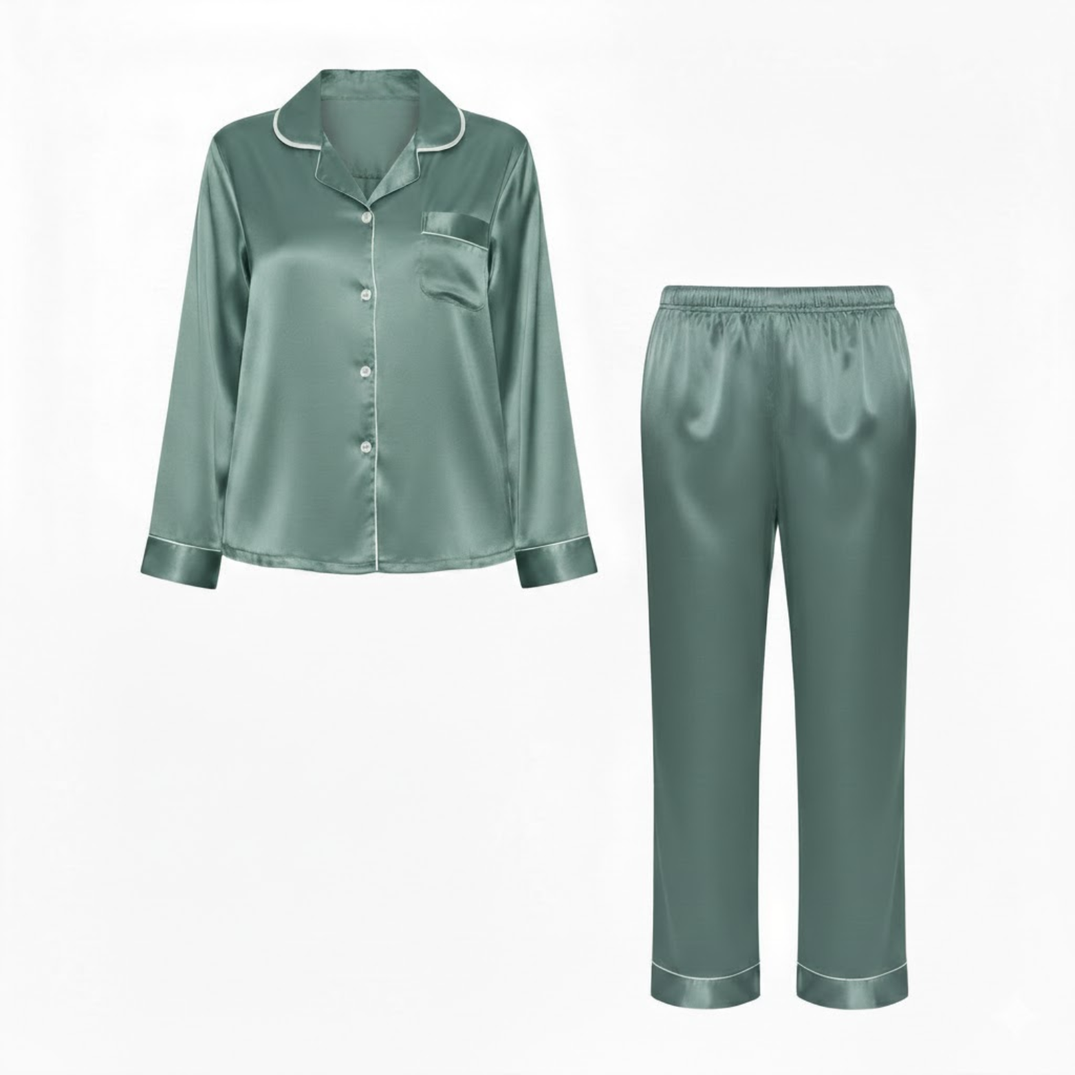Zariyah | Pyjamaset Dames - Satijn Lichtgroen
