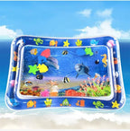 Opblaasbare Baby Buikligging-Watermat - Sensorische Speelmat & Educatief Tummy Time Speelgoed met Drijvende Zeediertjes voor Baby's 5