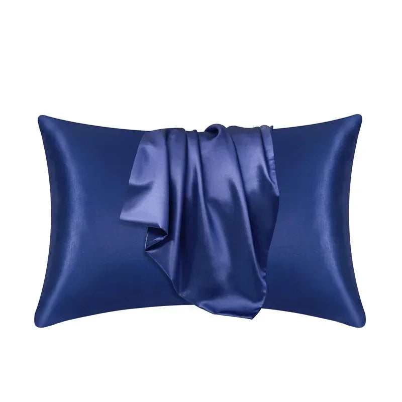 100% Mulberry Zijde Kussensloop – Zacht voor Haar & Huid Donkerblauw 50 x 75 cm