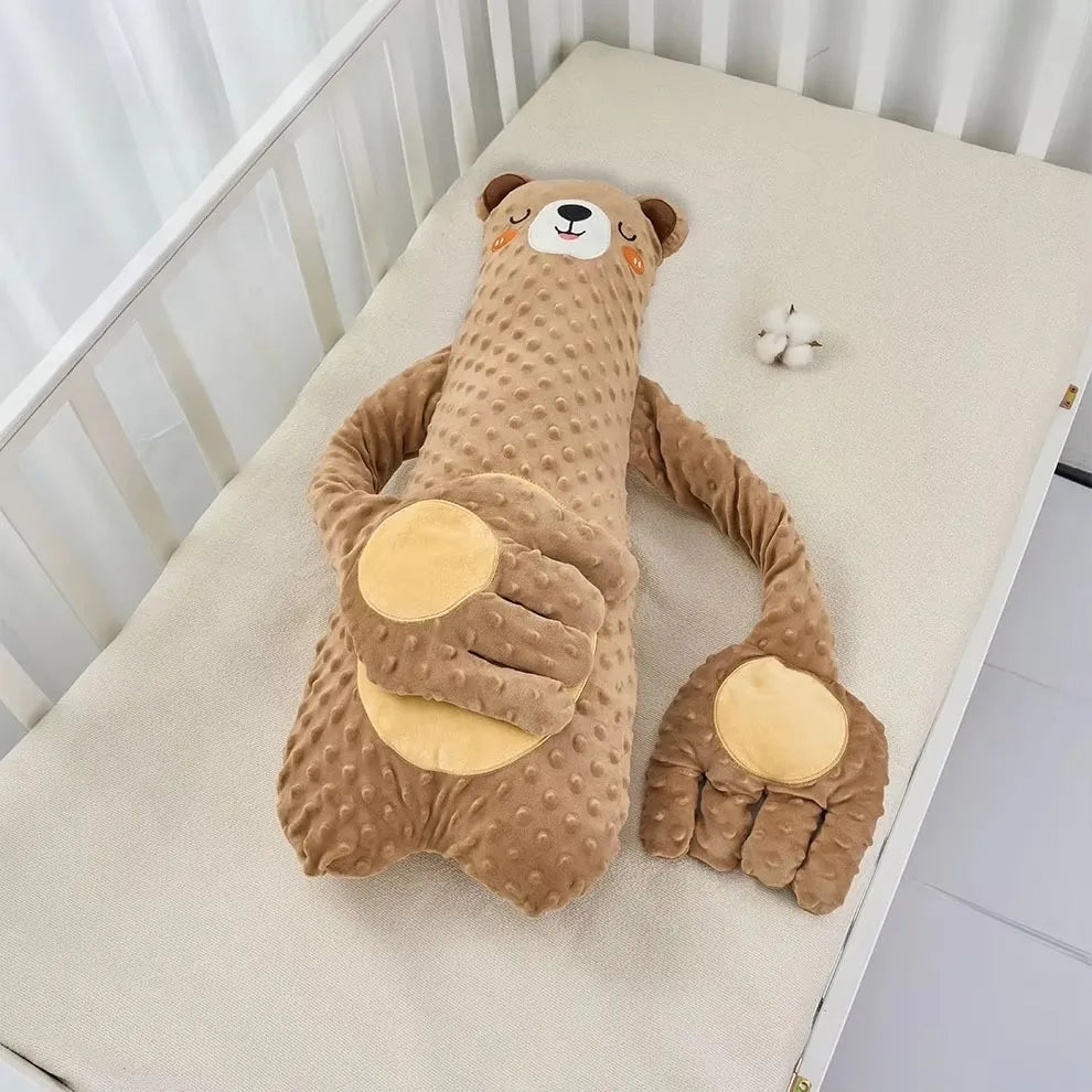 Baby kalmeringskussen met afstandsbediening - Elektrische slaappop voor pasgeborenen & ritmische klophand Bruine beer
