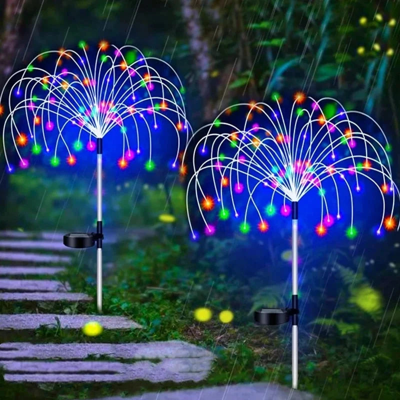 Sfeerverlichting op zonne-energie met LED-lampen voor tuinpaden en buitendecoratie. 1