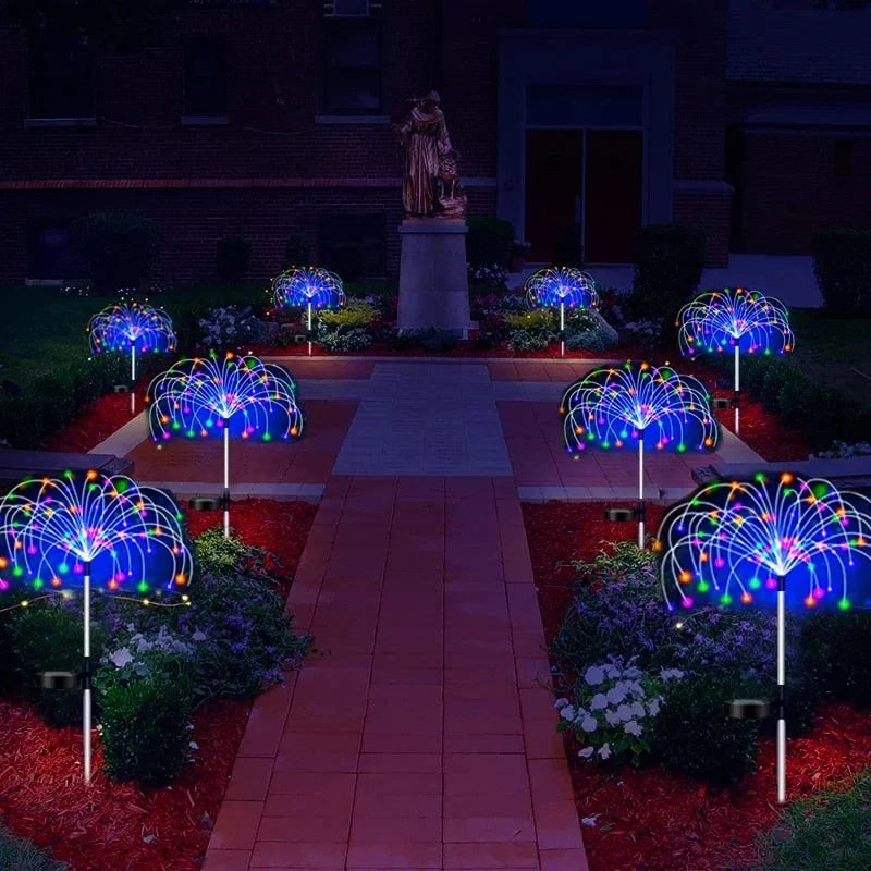 Sfeerverlichting op zonne-energie met LED-lampen voor tuinpaden en buitendecoratie. 4