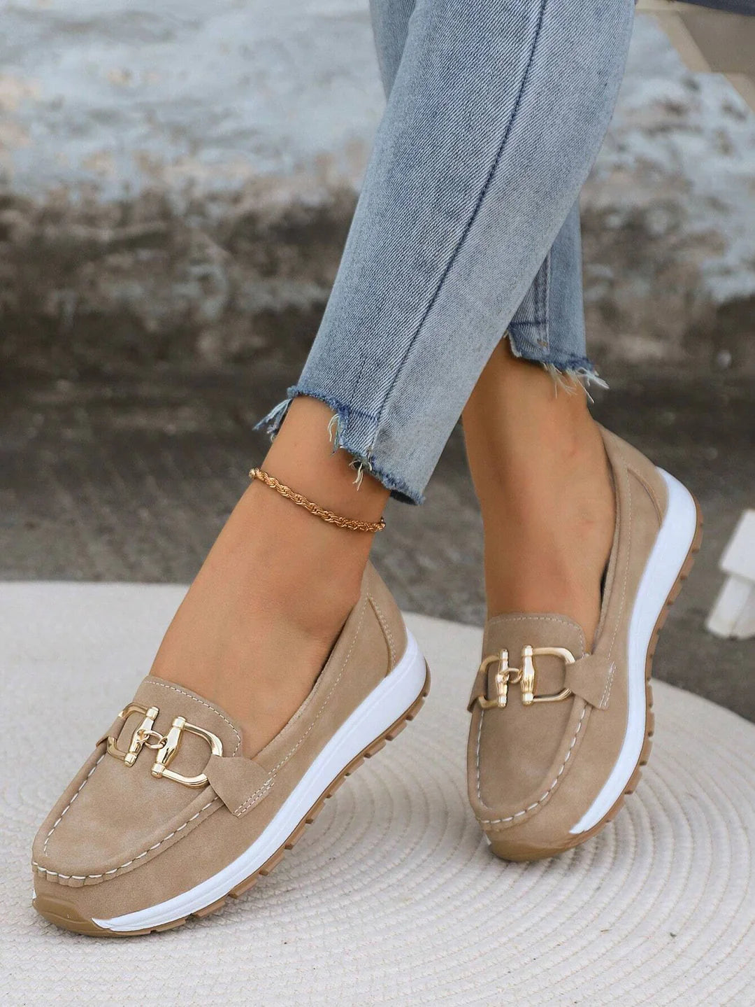 Sienna | Zwarte Loafers Dames - Elegante Slip-On met Gespdetail
