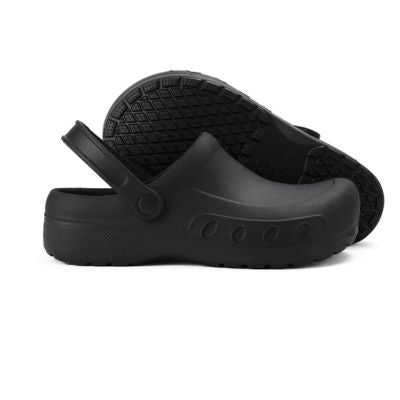 Antislip Professionele Chefkoksschoenen – Keukenschoenen voor Heren & Dames, Waterdicht, Voetboogondersteuning – GripChef Zwart