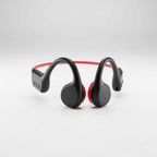 Open Koptelefoon – Botgeleiding Koptelefoon met MP3 & 32GB, IPX8 Waterdicht voor Zwemmen & Hardlopen – Soundwave Zwart-Rood