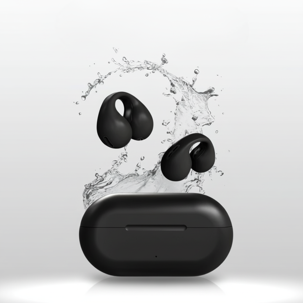 Waterdichte Koptelefoon – Bluetooth Douche Koptelefoon & Zwem Oordopjes, Tot 6 Uur Afspeeltijd – HydroSound Zwart