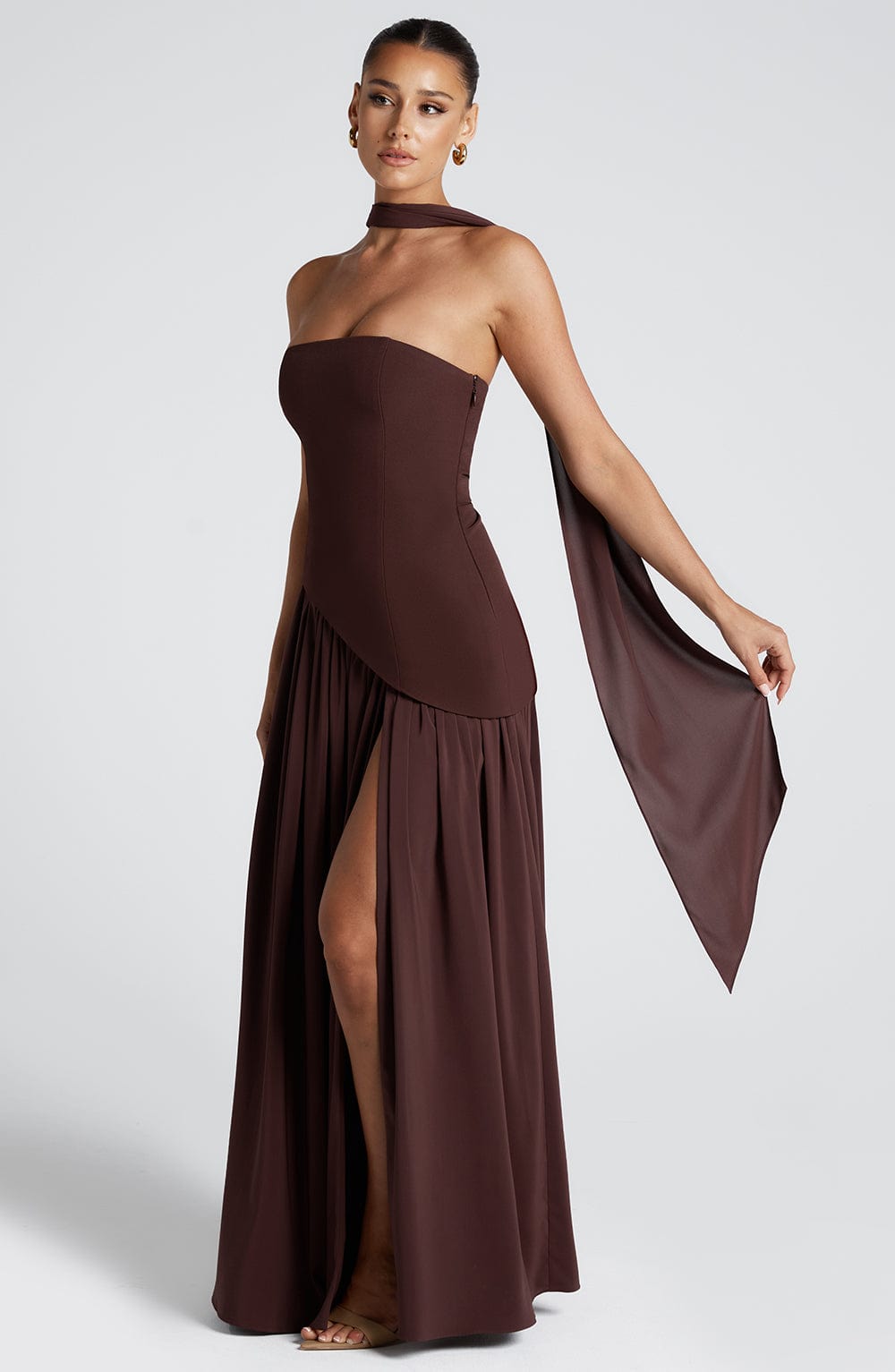 Sophie | Dames Maxi Jurk - Hoge Split, Asymmetrische Taille