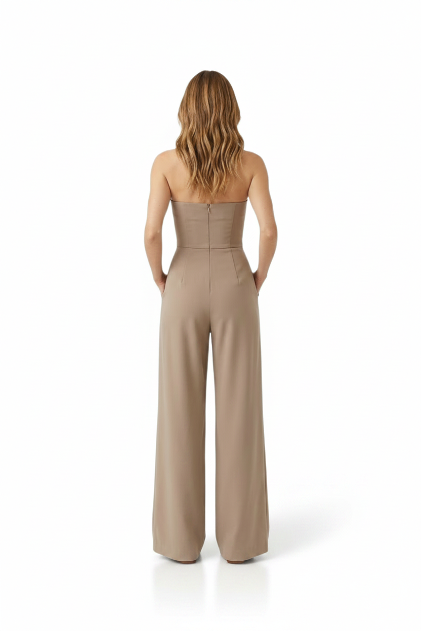 Valeraine | Jumpsuit Dames - Strapless Bustier Wijde Pijpen