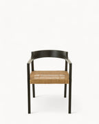 Teak Eetkamerstoel Emma - Zwartbruin, Comfortabel, Minimalistisch Ontwerp, 55x71cm, Geschikt voor Eetkamer en Woonkamer 1