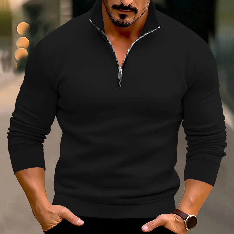 Trui Heren Ritsdetail Comfortabel Casual Design