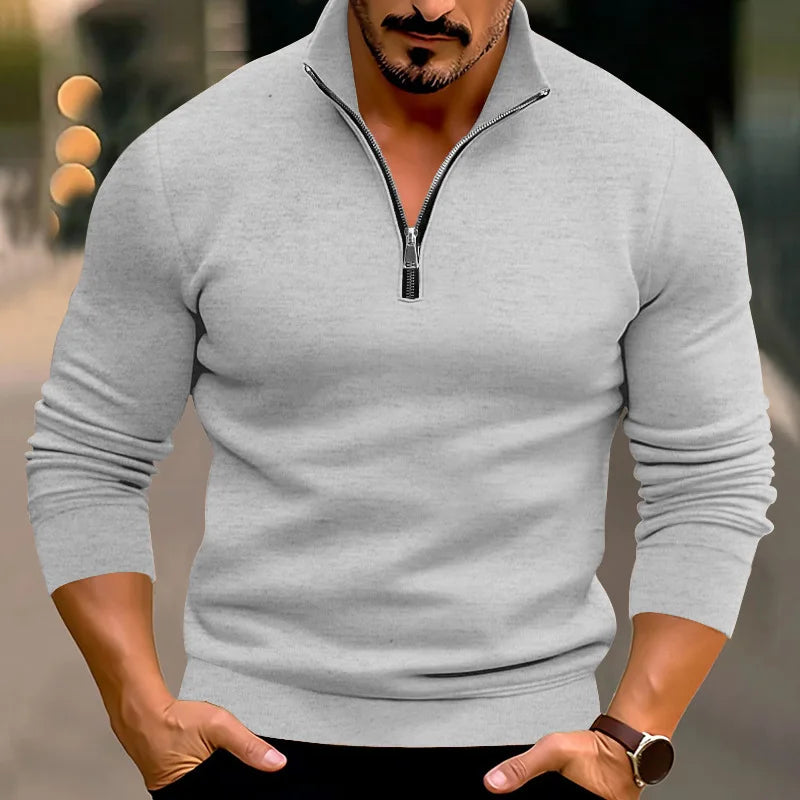 Trui Heren Ritsdetail Comfortabel Casual Design