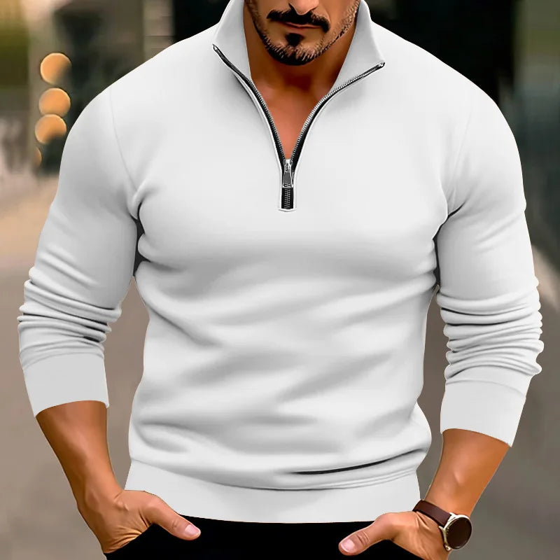 Trui Heren Ritsdetail Comfortabel Casual Design