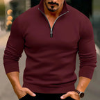 Trui Heren Ritsdetail Comfortabel Casual Design