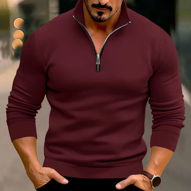 Trui Heren Ritsdetail Comfortabel Casual Design