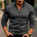 Trui Heren Ritsdetail Comfortabel Casual Design